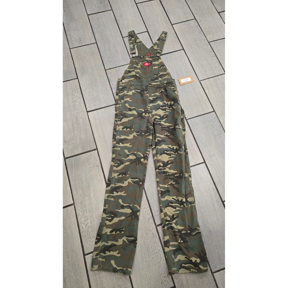 Dickies Juniors Camo Relaxed Straight Leg Carpenter Overalls J2003CM Size M NWT